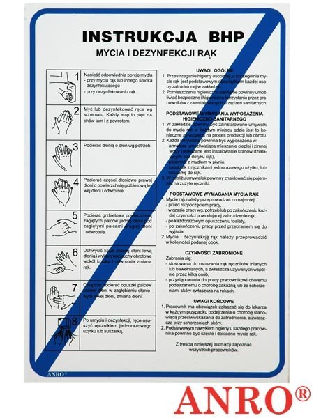 Instrukcja BHP „Instrukcja BHP mycia i dezynfekcji rąk" Z-IBG01