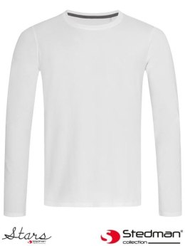 T-SHIRT MĘSKI Z DŁUGIM RĘKAWEM SST9620 WHI