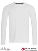 T-SHIRT MĘSKI Z DŁUGIM RĘKAWEM SST9620 WHI