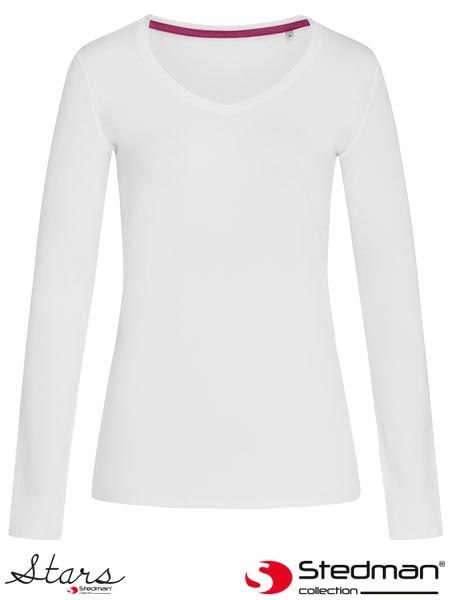 T-SHIRT DAMSKI Z DŁUGIM RĘKAWEM SST9720 WHI T-SHIRT DAMSKI Z DŁUGIM RĘKAWEM SST9720 WHI